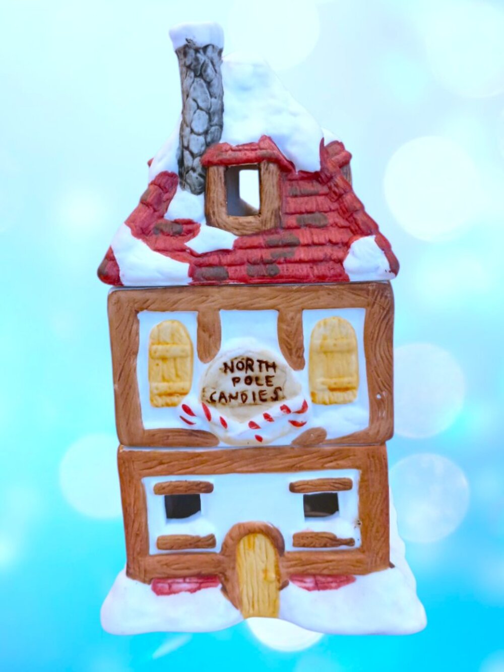 Vintage 1987 Willitts Designs Santa's North Pole Candies Porcelain Luminary